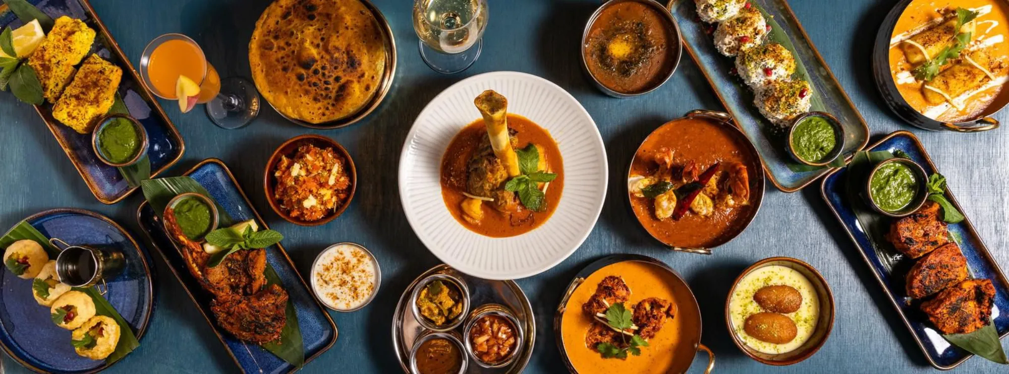 A table of Indian dishes at Saffron Waterloo